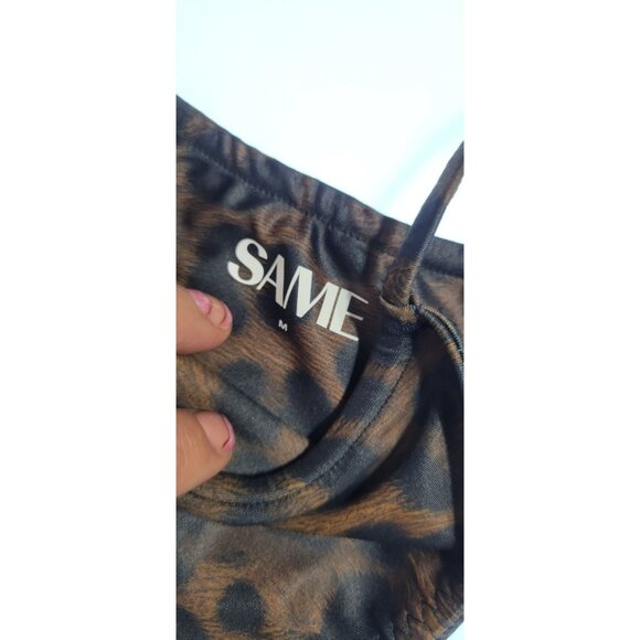 SAME LOS ANGELES BIKINY WOMENS Knotted Top / Bootom Medium 90's Brown /Black - Picture 2 of 6